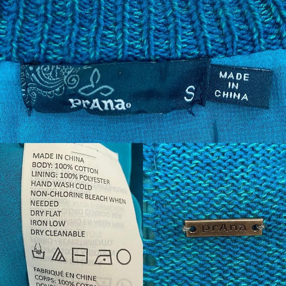 prANA Ellery Sweater in Mosaic Blue Layered Size Small - Picture 7 of 7